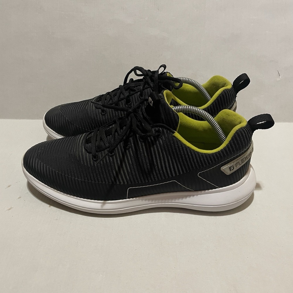 FJ‎ FootJoy Flex XP Golf Shoes Mens 11M Black Neon Green Spikeless 56253